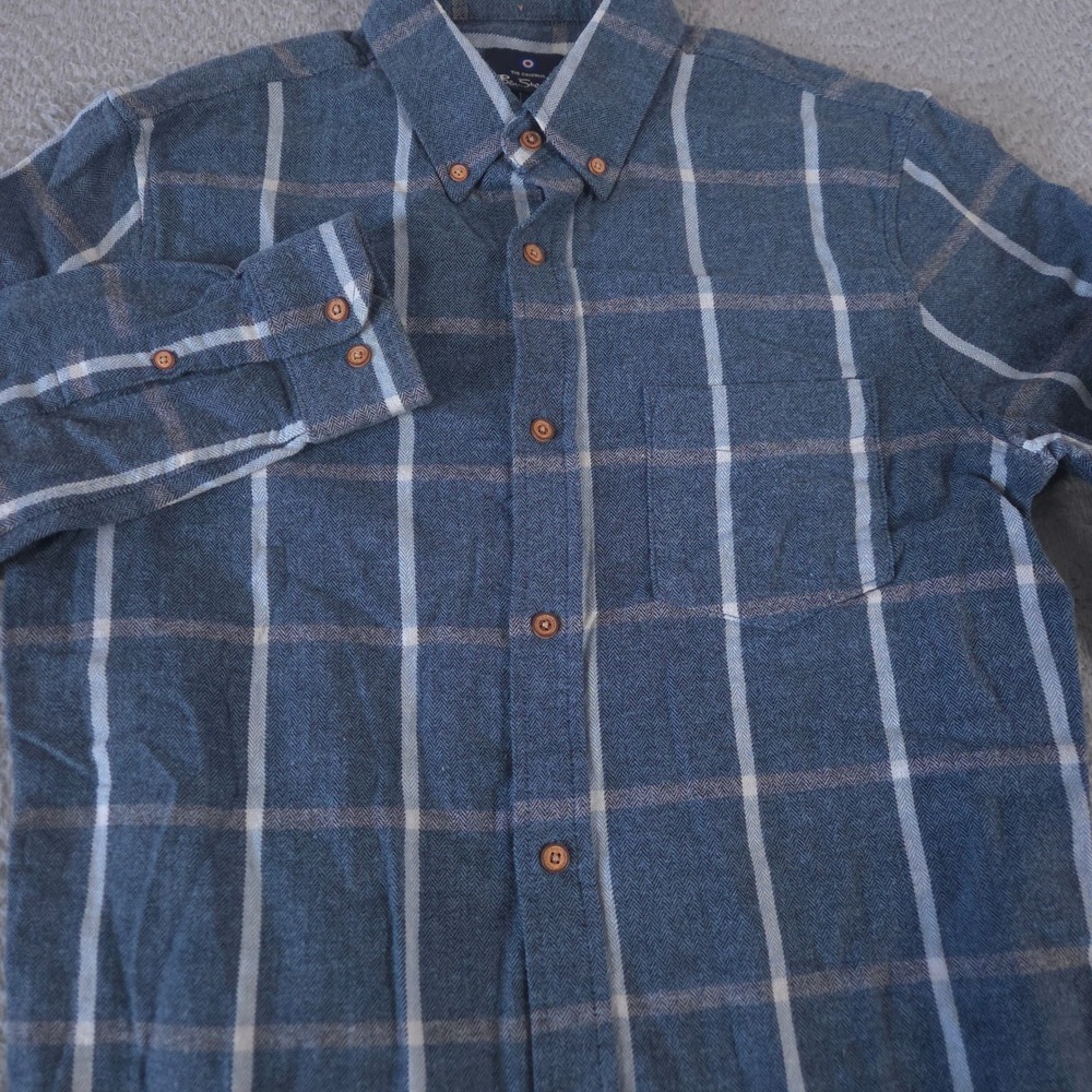Ben Sherman Shirt Men S Plaid Herringbone Flannel Mod Ska Oi Skinhead Subculture